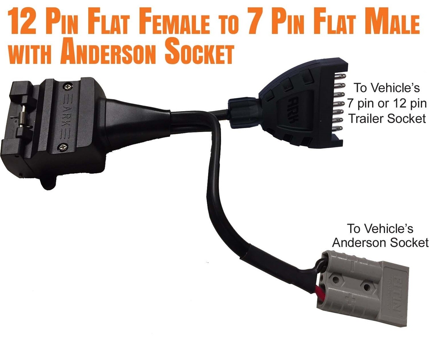 12 Pin Flat to 7 Pin Flat with Anderson Socket