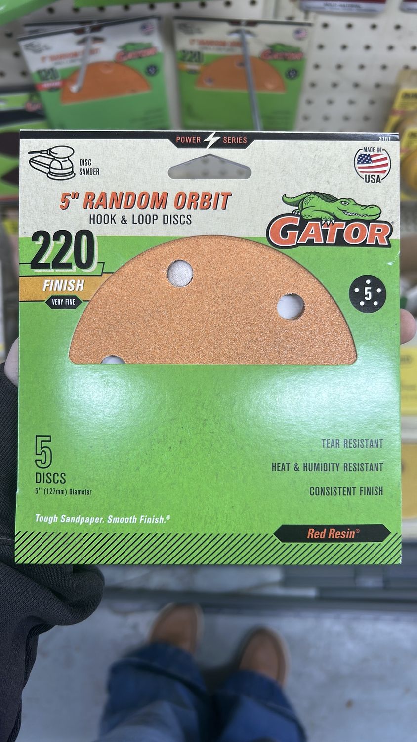 3781 5 SAND DISC 220G 5PK