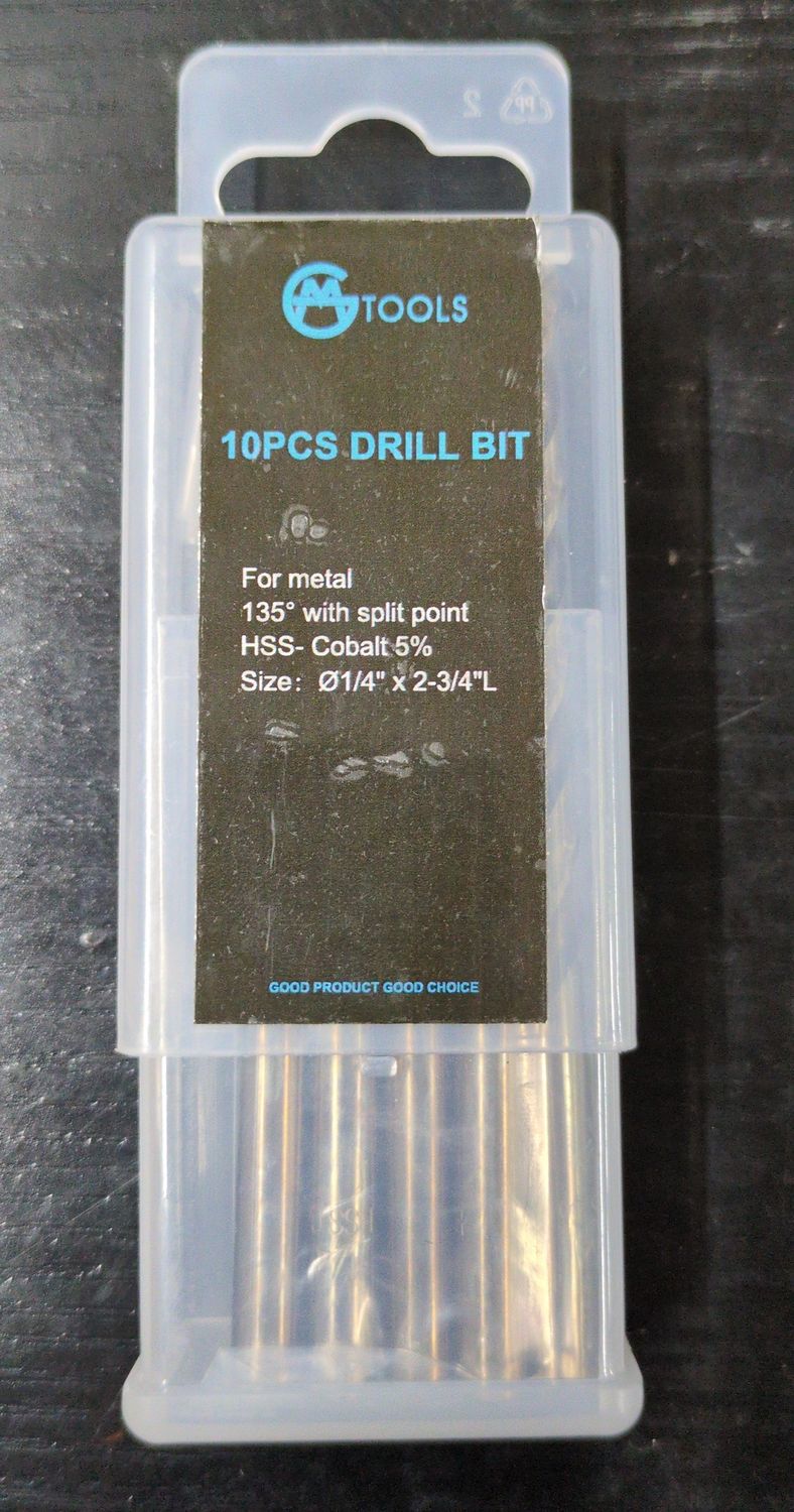 1/4 Cobalt Drill Bit 10pk