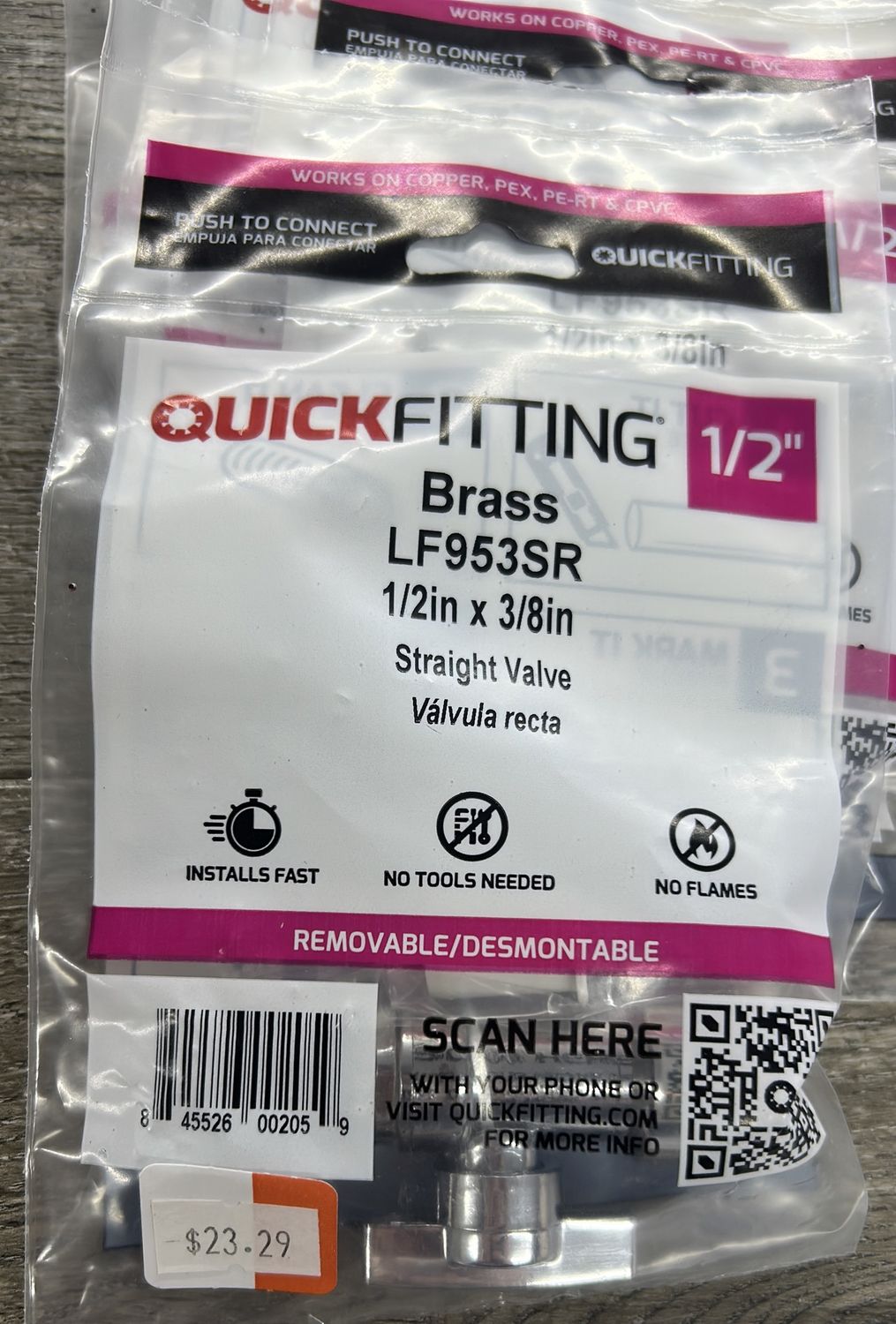 1/2 x 3/8 Straight Valve