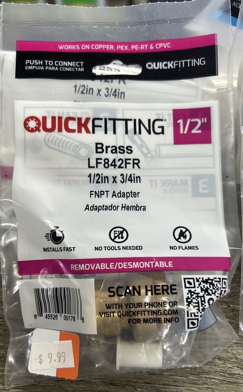 1/2 x 3/4 FNTP Adapter