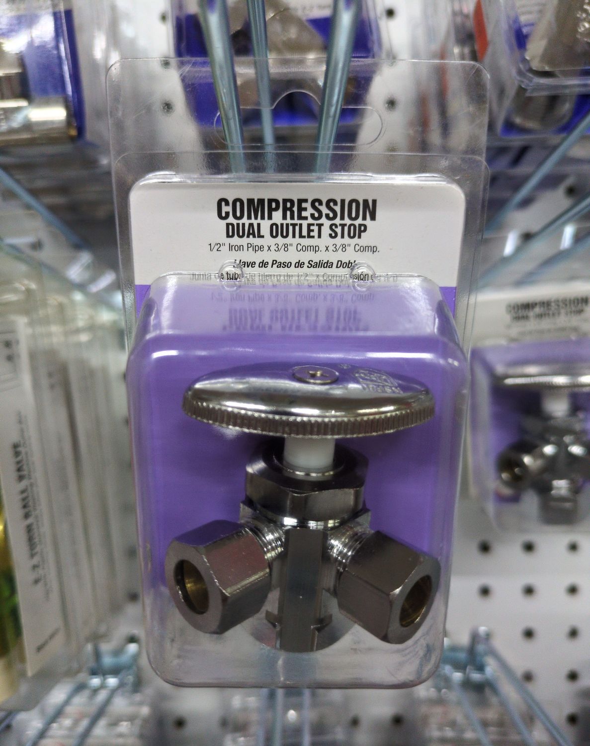 1/2X3/8 DUAL OUTLET STOP