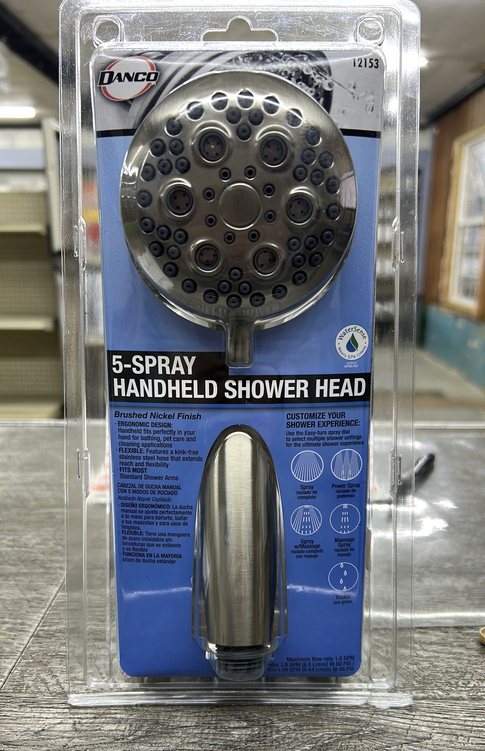 BRUSHED NICKEL 5 SPRAY SHOWER HEAD
