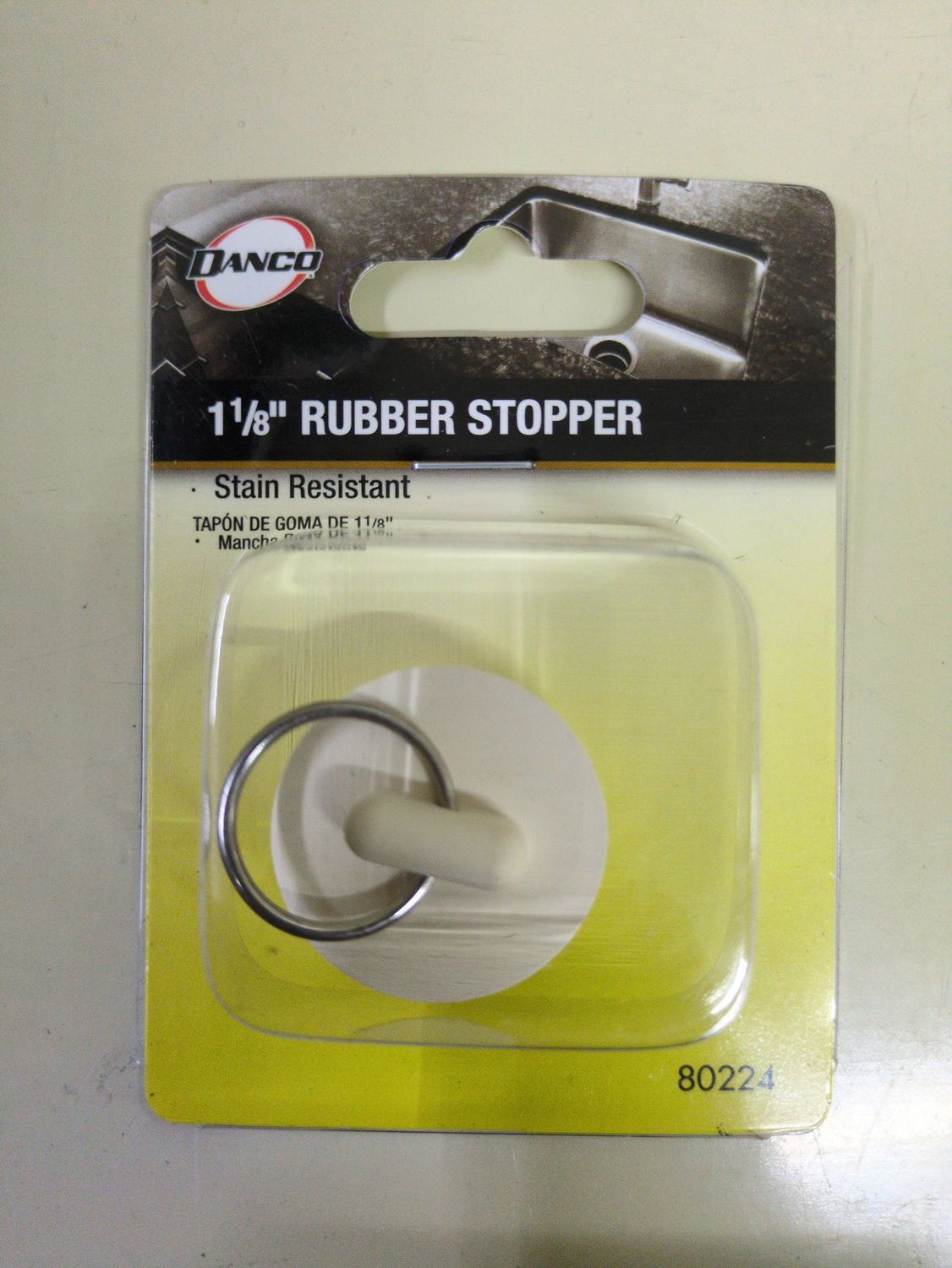 80224 1-1/8 IN.RUBBER DRAIN STOP WH