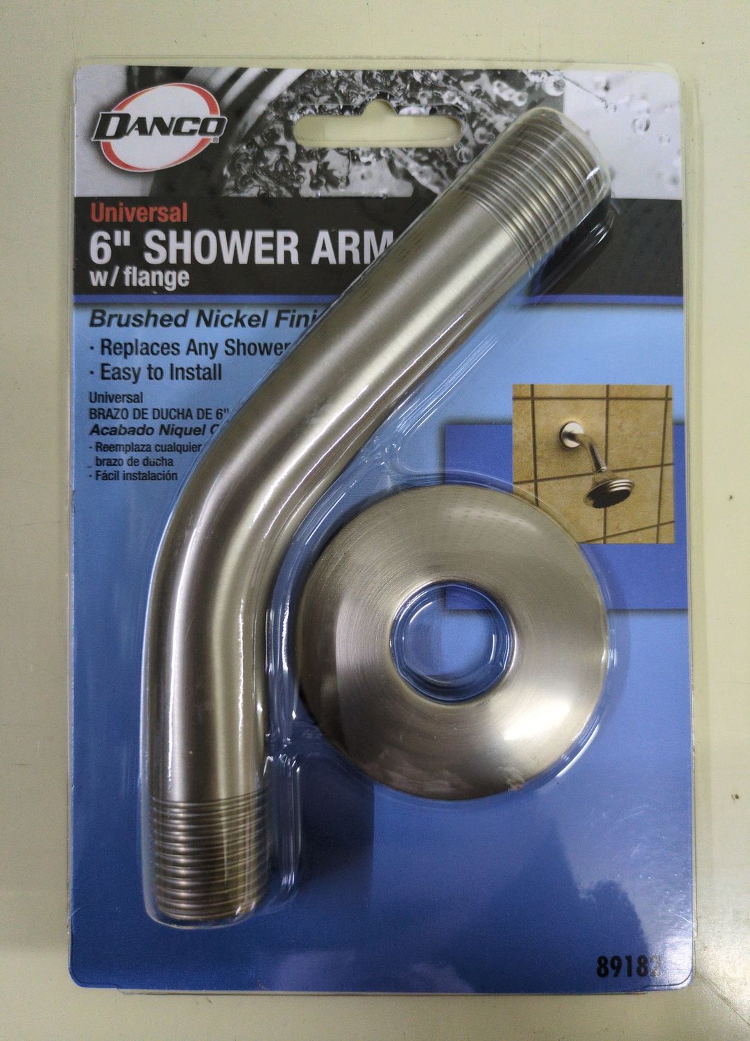 89182 6 SHOWER ARM W/ FLANGE BN