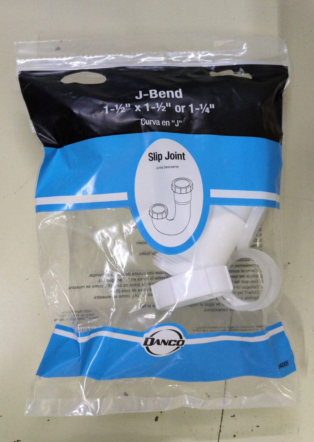 94006 1-1/2 SJ J-BEND TRAP IN WHITE