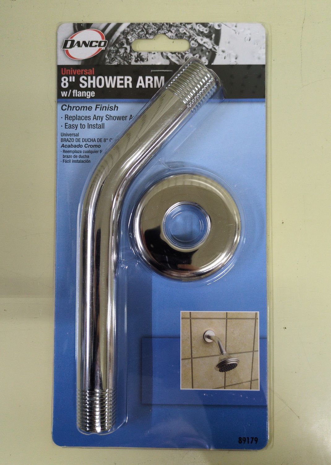 89179 8 SHOWER ARM W/ FLANGE CR