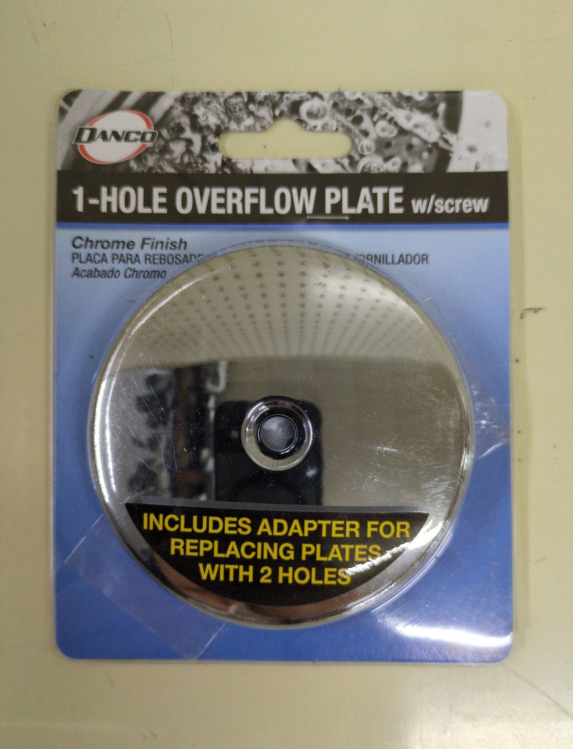 89052 SINGLE HOLE OVERFLOW PLATE CR