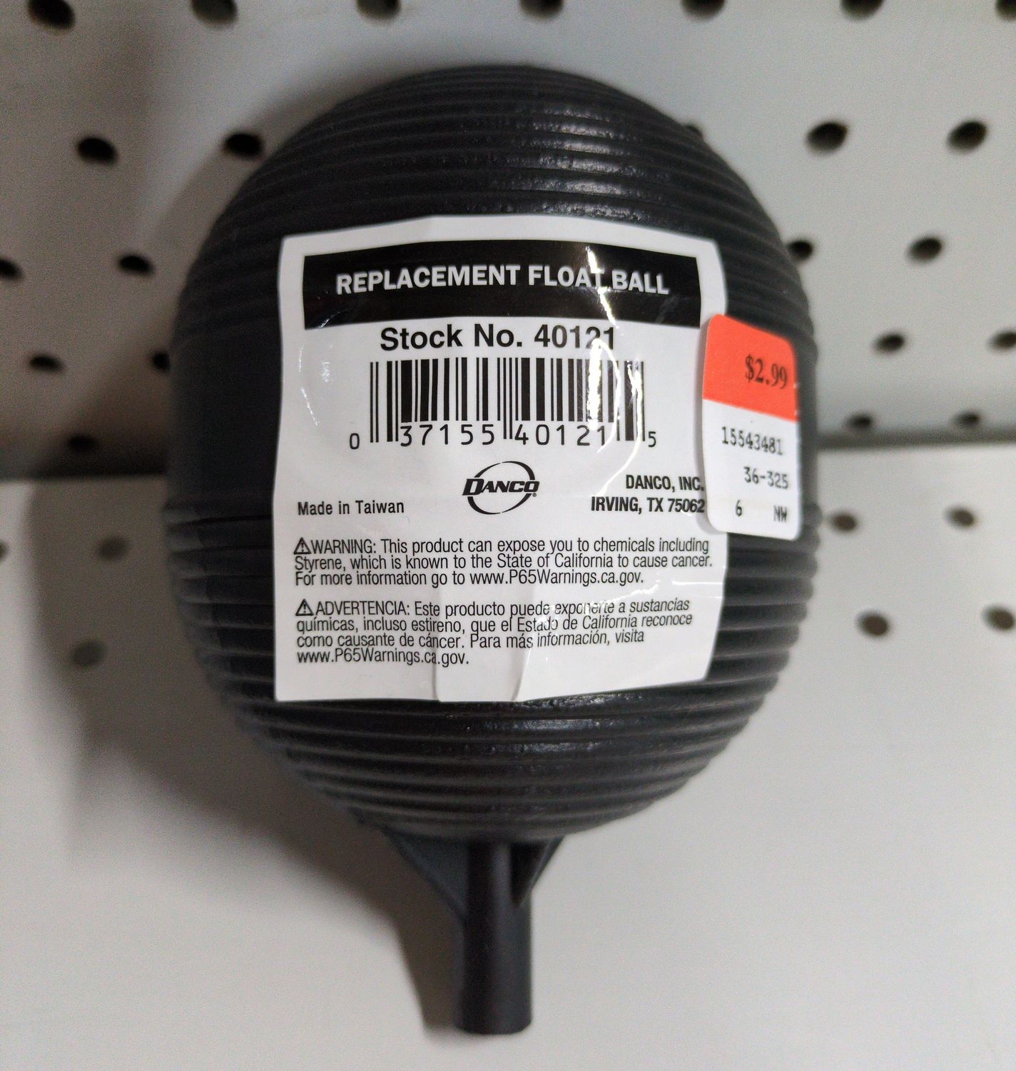 40121 TOILET FLOAT BLK PLST