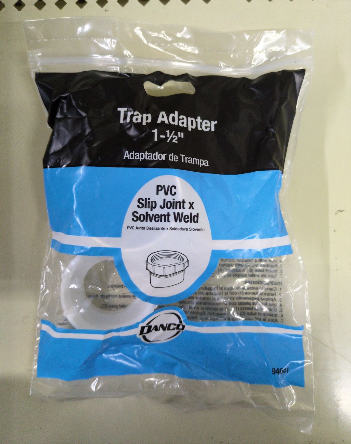 94041 1-1/2 TRAP ADAPTER IN WHITE