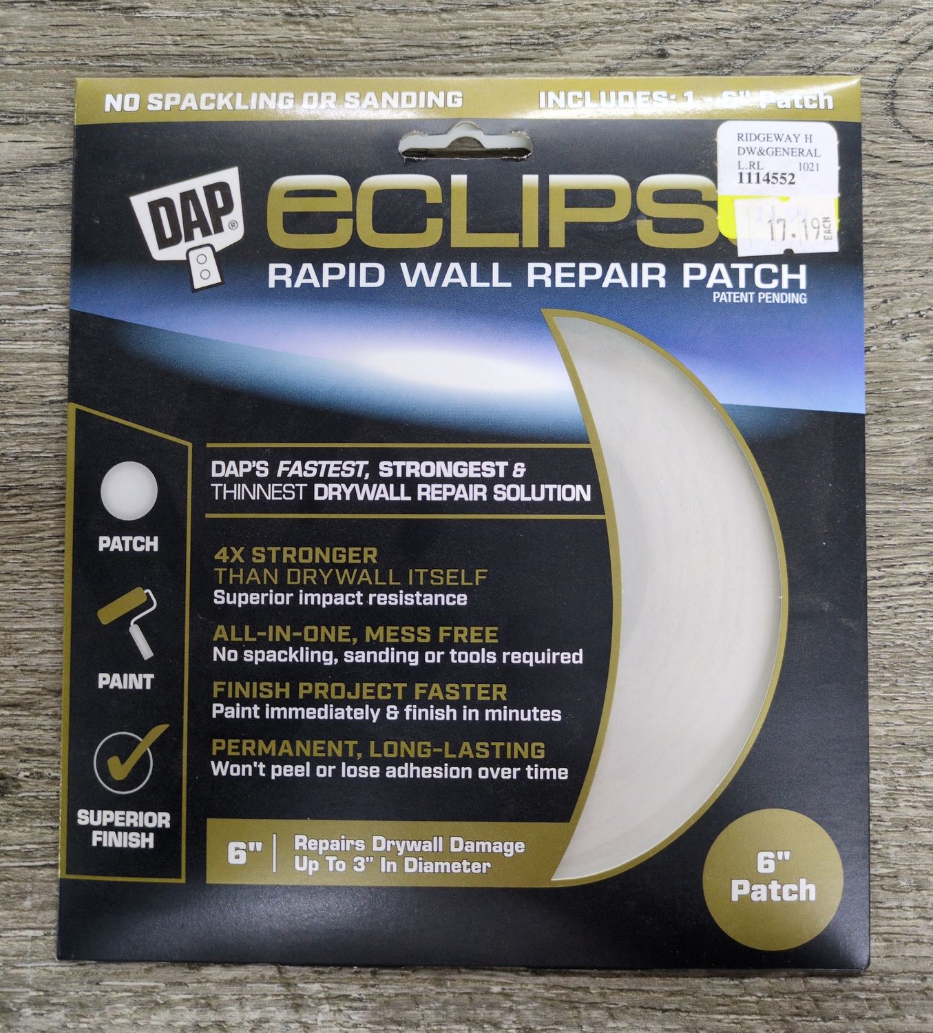 ECLIPSE Rapid Wall Repair Patch 6"