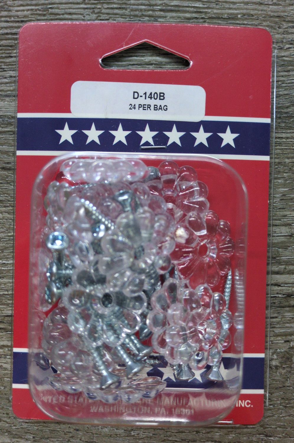 CLEAR ROSETTE BUTTON W SCREWS