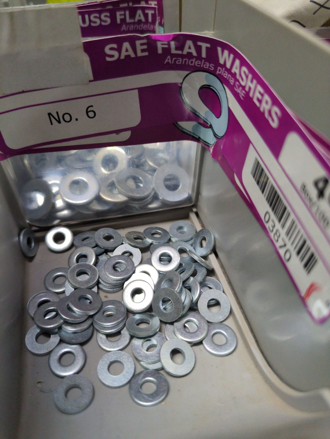 No. 6 SAE Flat Washers