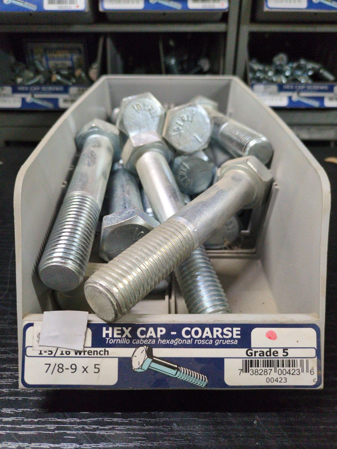 7/8-9 x 5 Grade 5 Hex Cap Coarse Screw