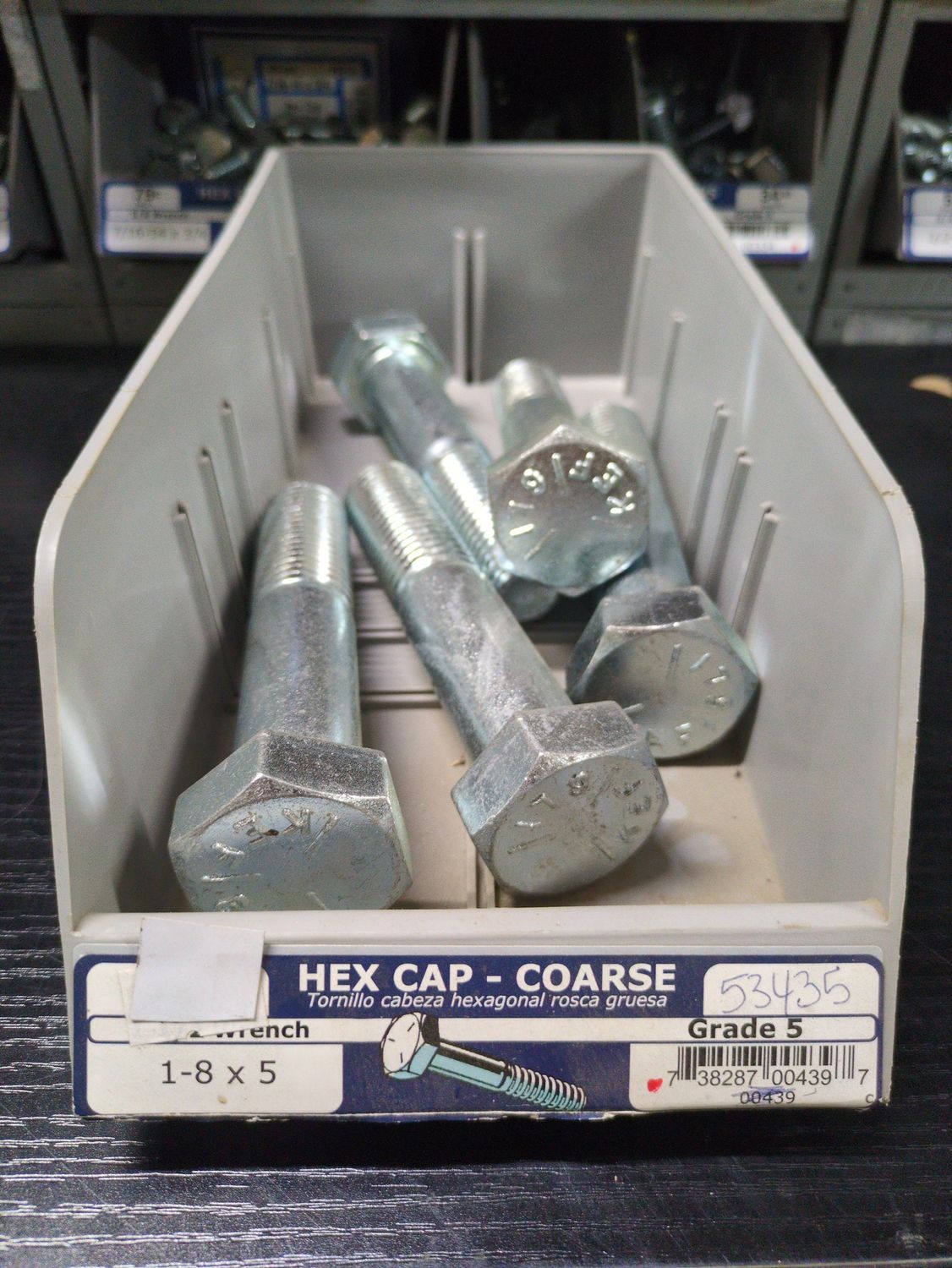 1-8 x 5 Grade 5 Hex Cap Coarse