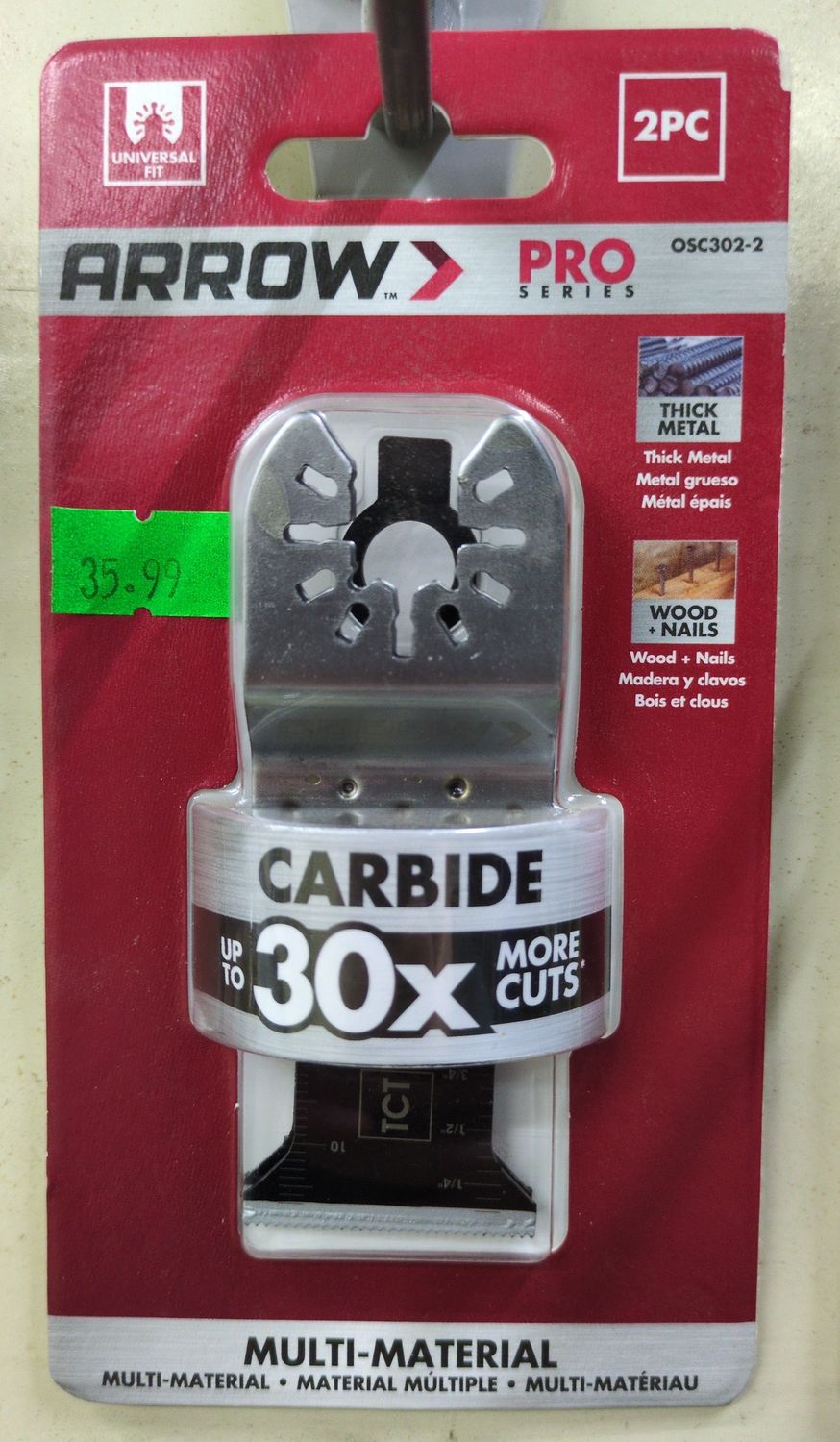 OSC302-2 2P 1-3/8 CARB FLUSHCUT BLD