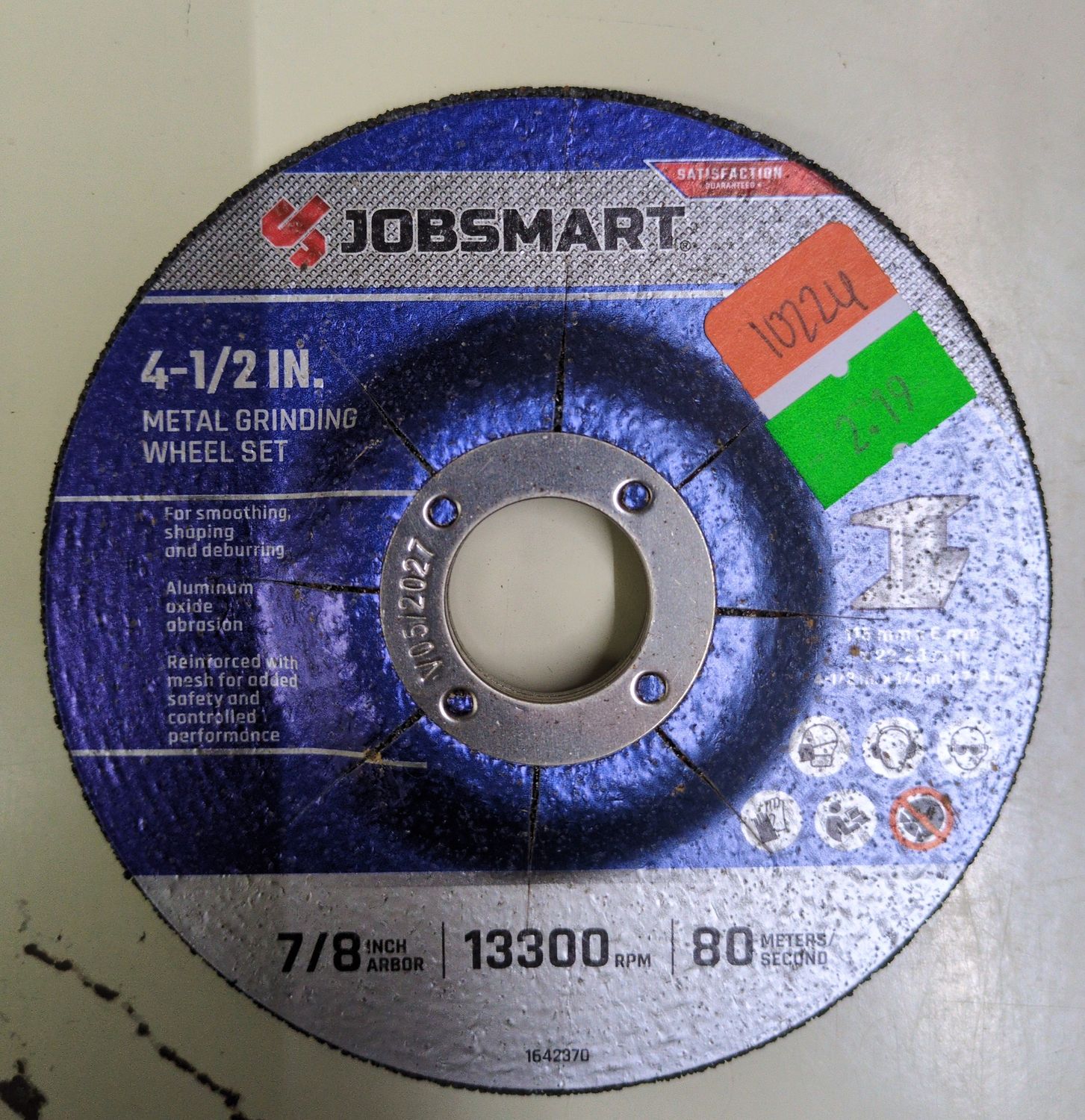 JobSmart 4 1/2" Metal Grinding Wheel