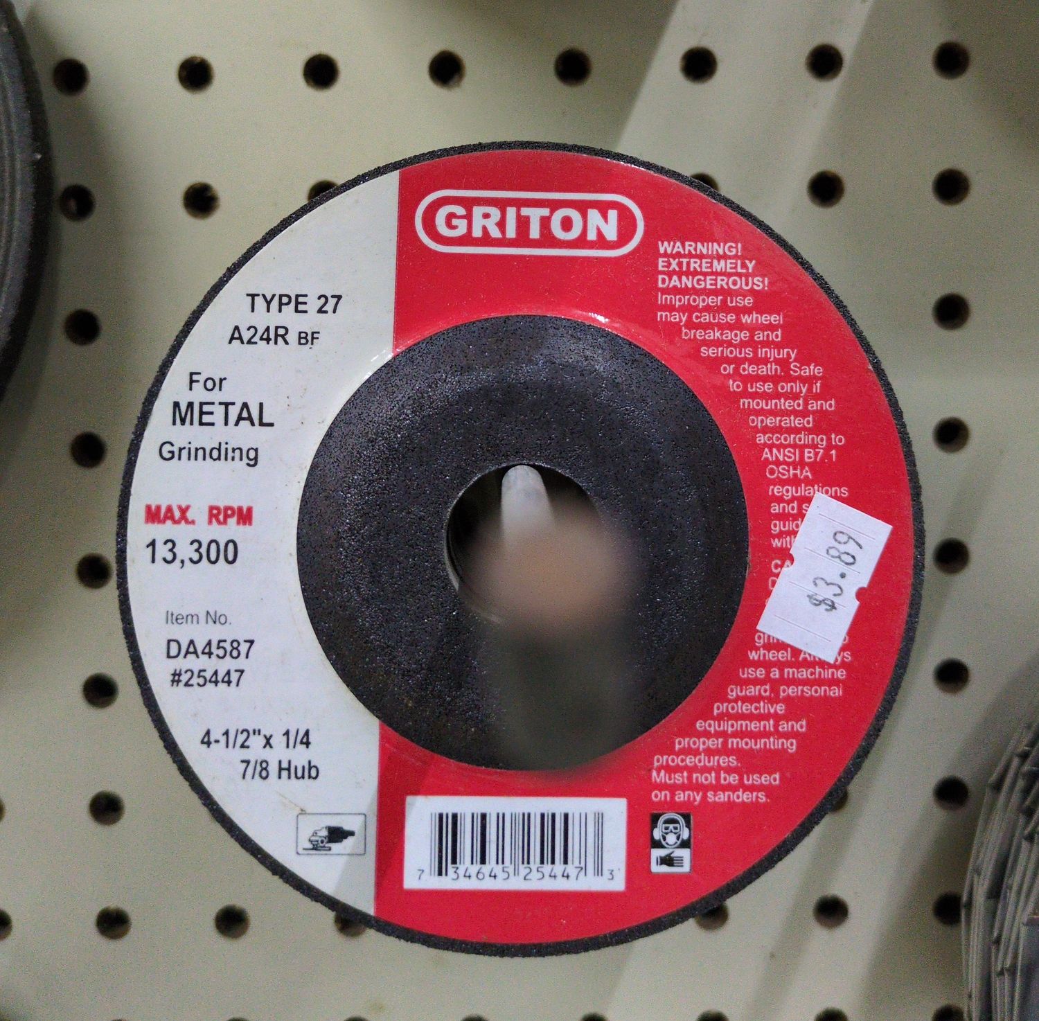 Griton 4 1/2x1/4x7/8 Grinding Wheel