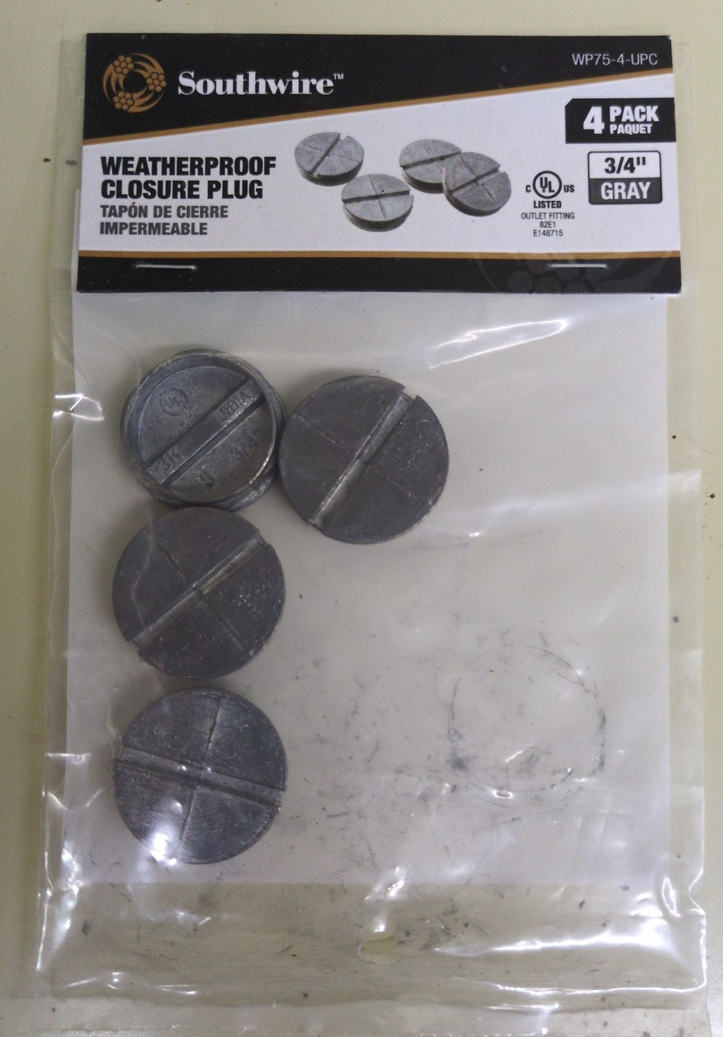 WP75-4 3/4 CLOSURE PLUG WP 4PK