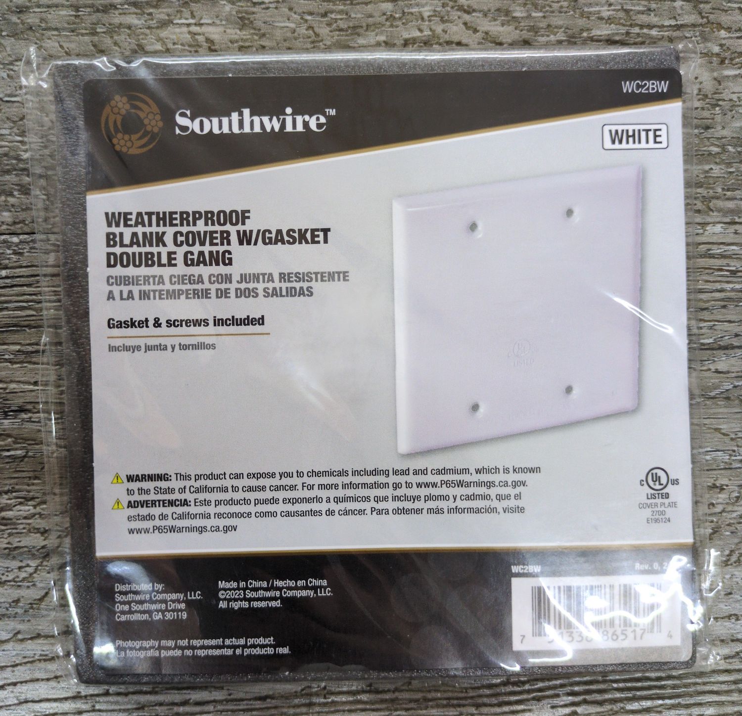 WC2BW 2G BLNK VRT/HRZNT CVR WH