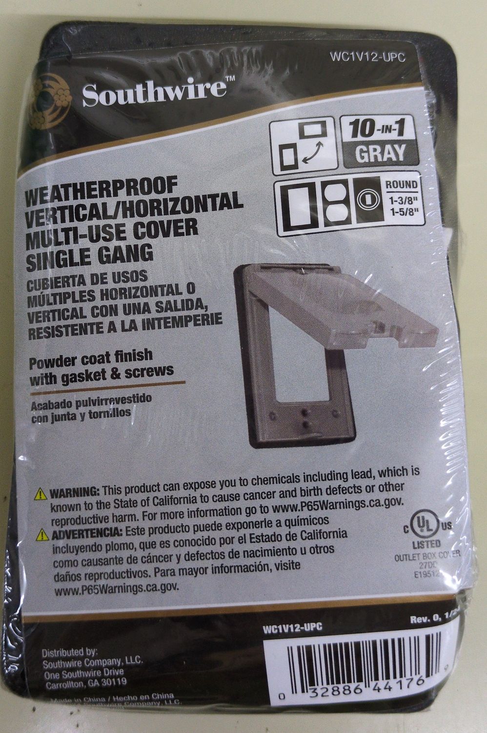 WC1V12-UPC 1G 10IN1 WP CVR GRY