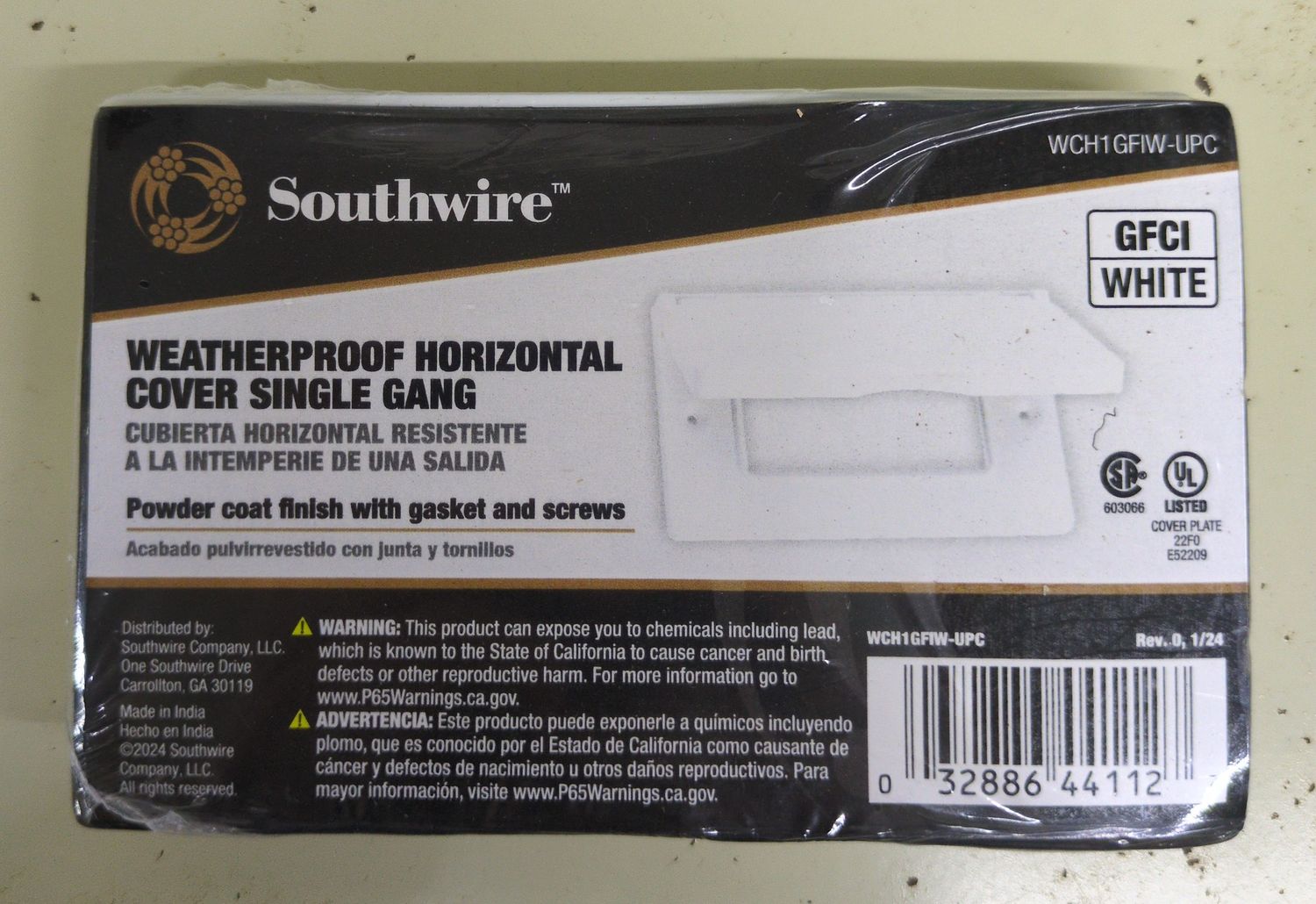 WCH1GFIW-UPC 1G WP HRZN GFCI WHITE