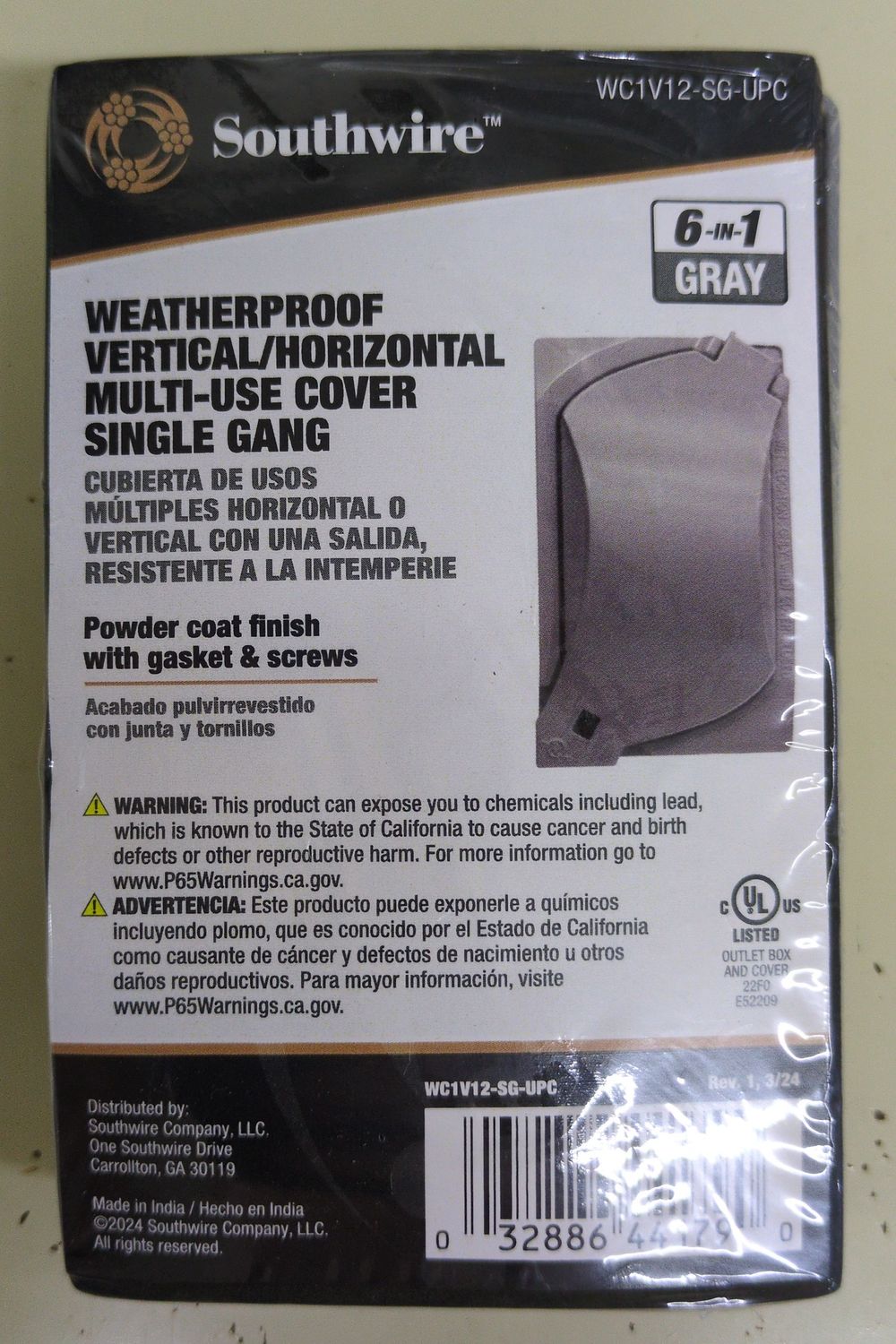 WC1V12-SG-UPC 1G 6IN1 WP GREY