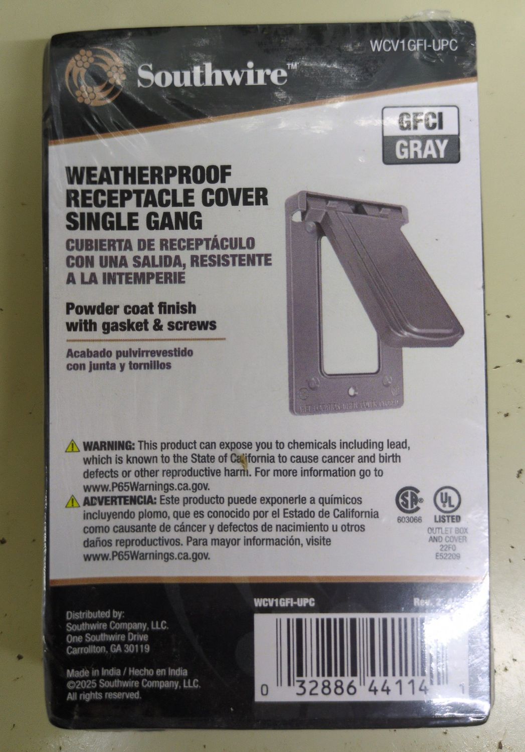 WCV1GFI-UPC 1G WP VRT GFCI GREY