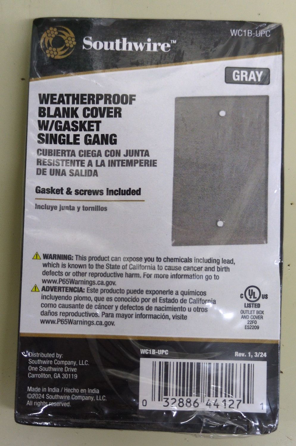 WC1B 1G WP BLNK CVR/GSKT GRY