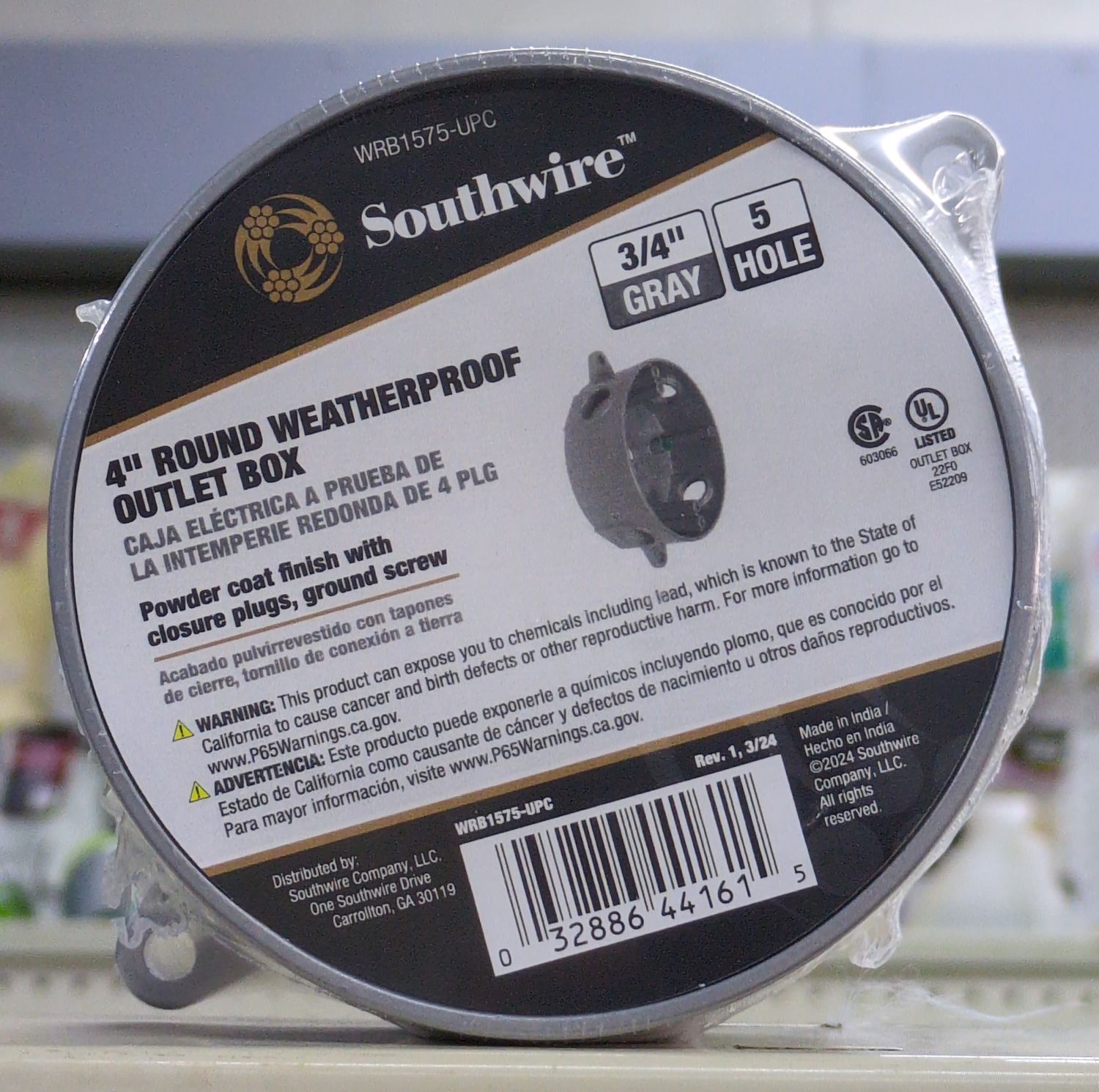 WRB1575-UPC 4IN 3/4-NPT 5HL RND WP