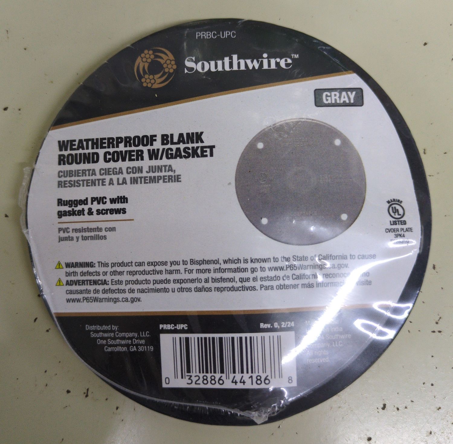 PRBC-UPC 4IN RND WTHRPRF BLNK CVR