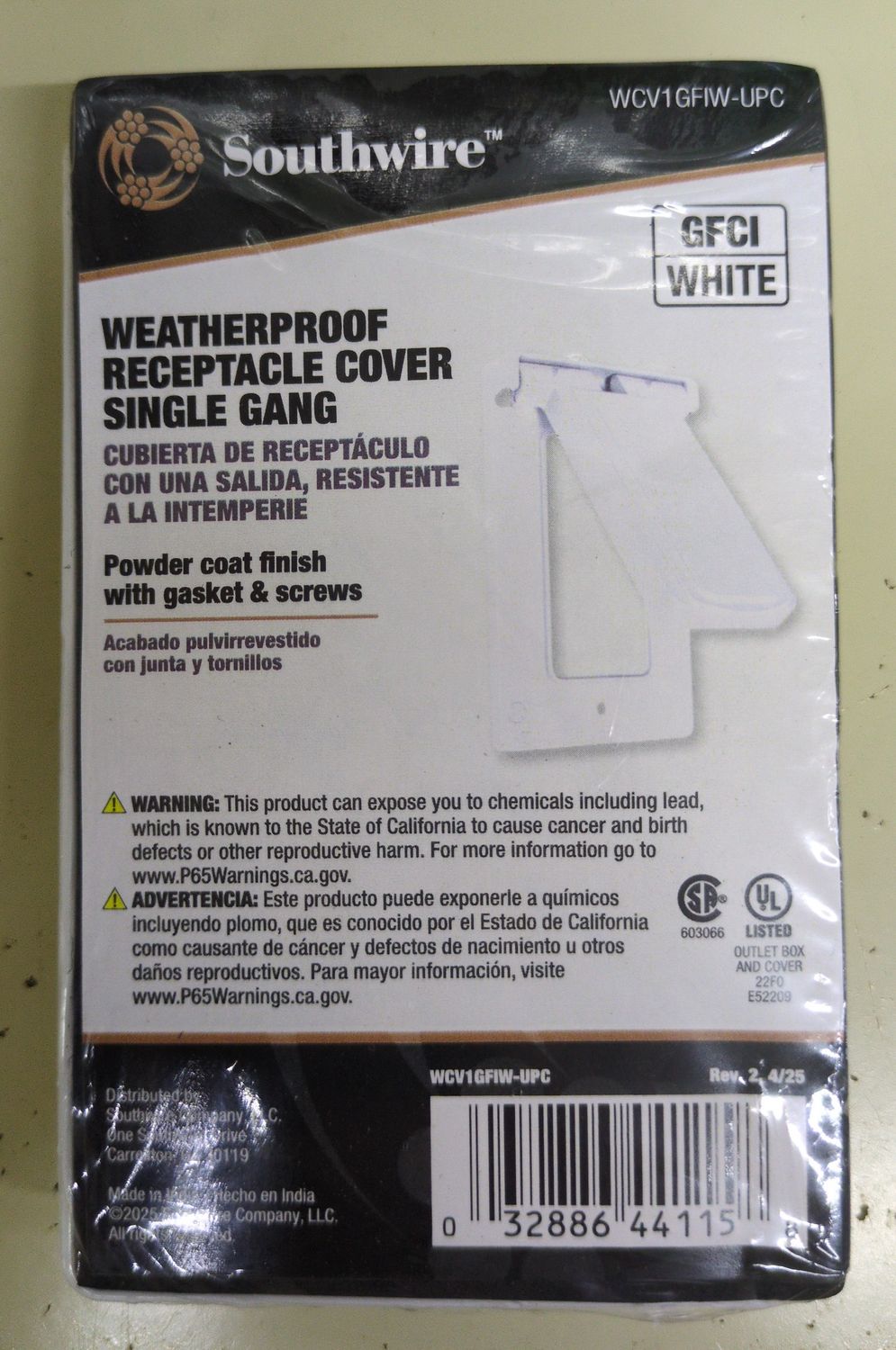 WCV1GFIW-UPC 1G WP VRT GFCI WHITE