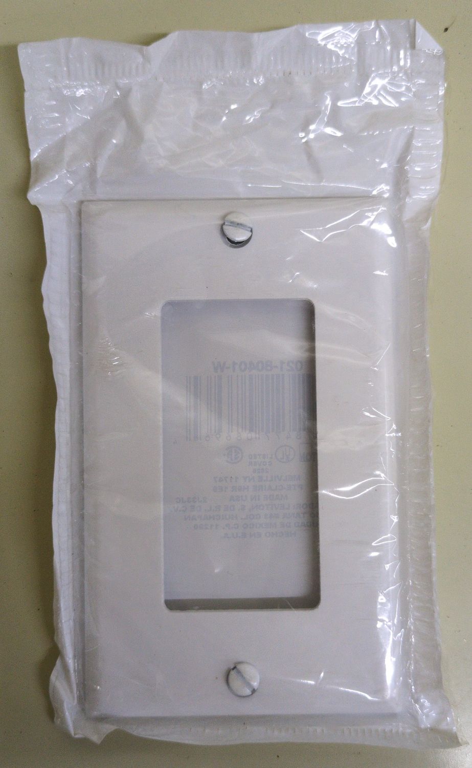 021-80401-00W DECORA 1G WALLPLATE