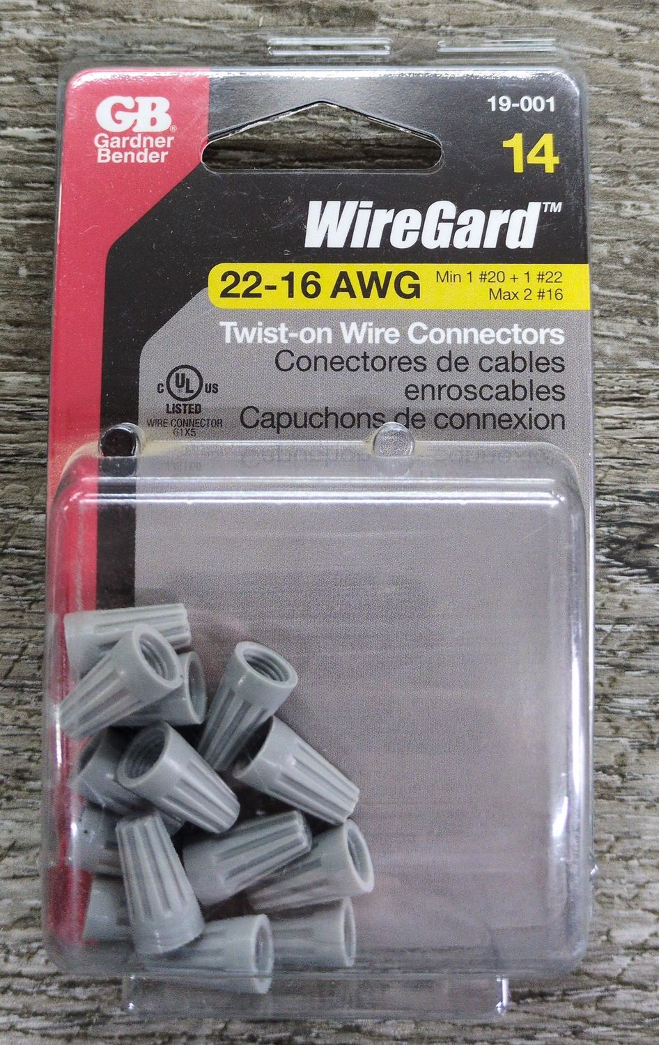 19-001 GRAY WIRE CONN 14CD