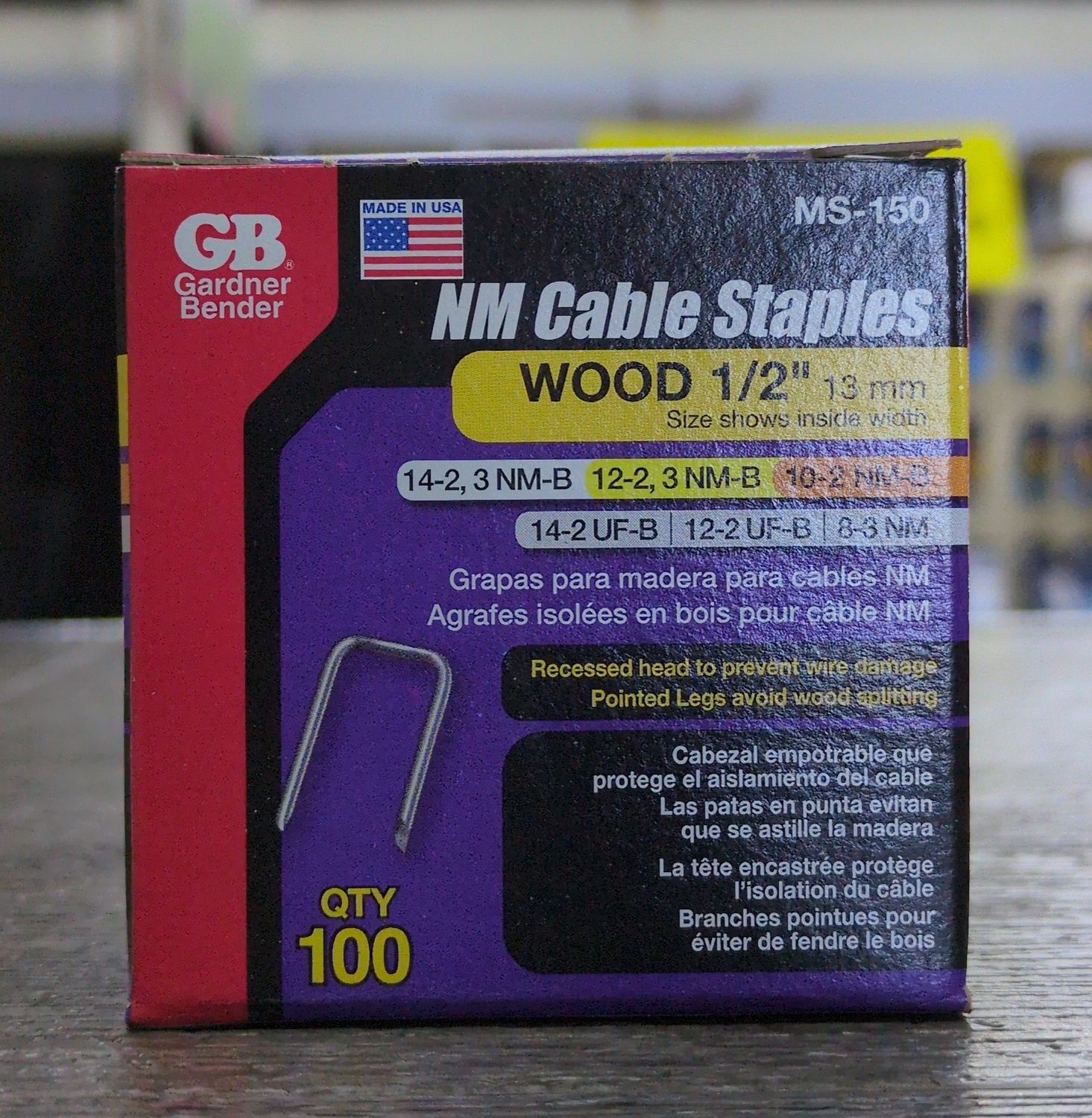 MS-150 1/2"METAL STAPLE 100BX