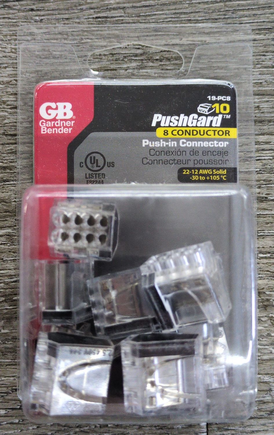 19-PC8 PUSHGARD PUSH IN CONNECTOR 8 PORT