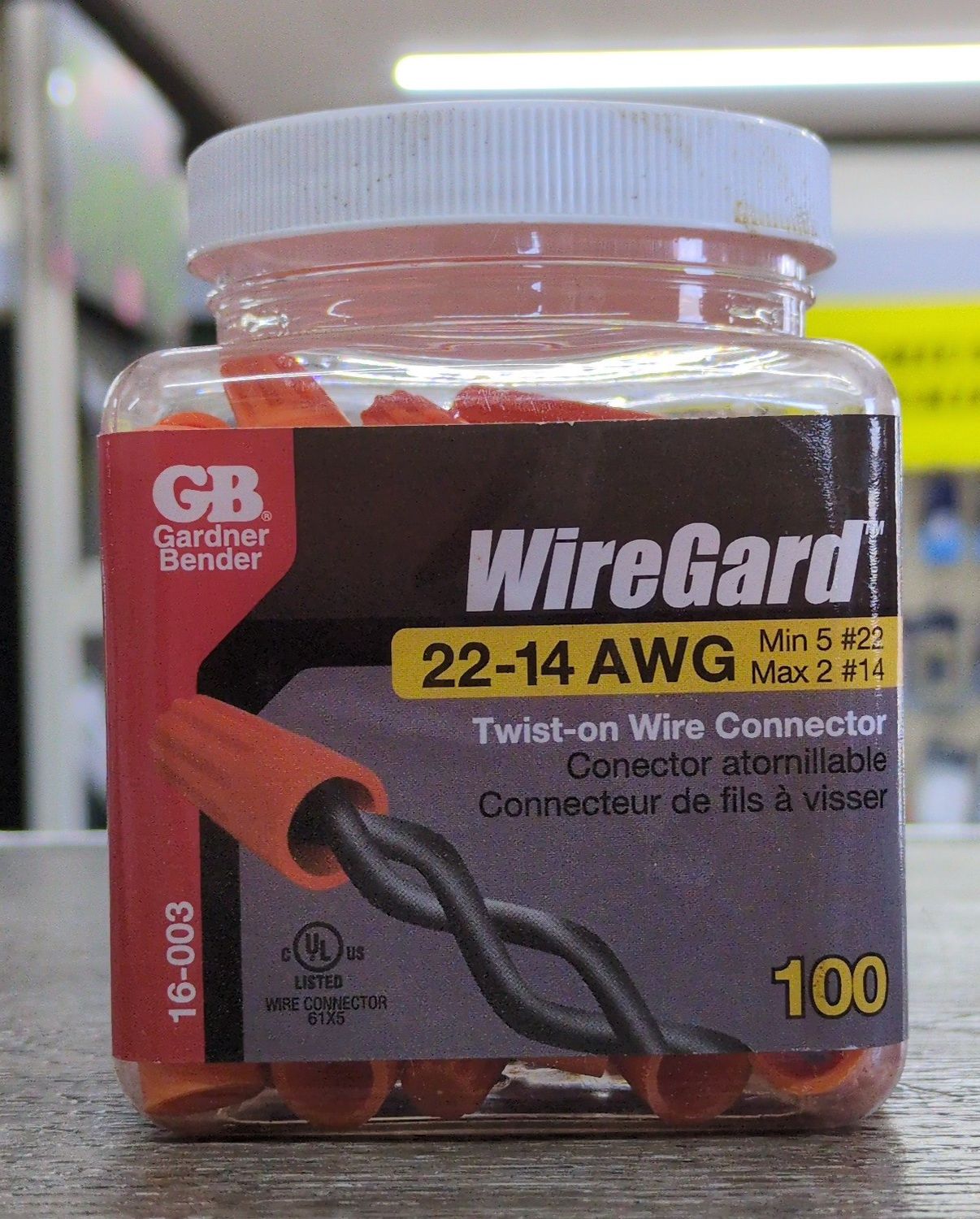 16-003N ORNG WIRE CONN 100PK