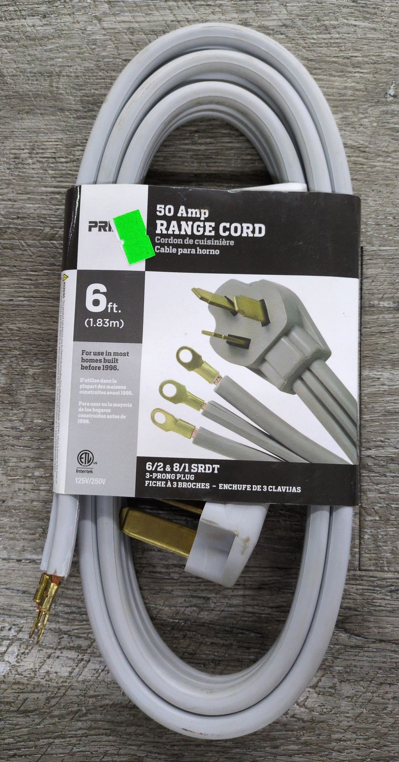 50 Amp Range Cord 6 ft - Gray