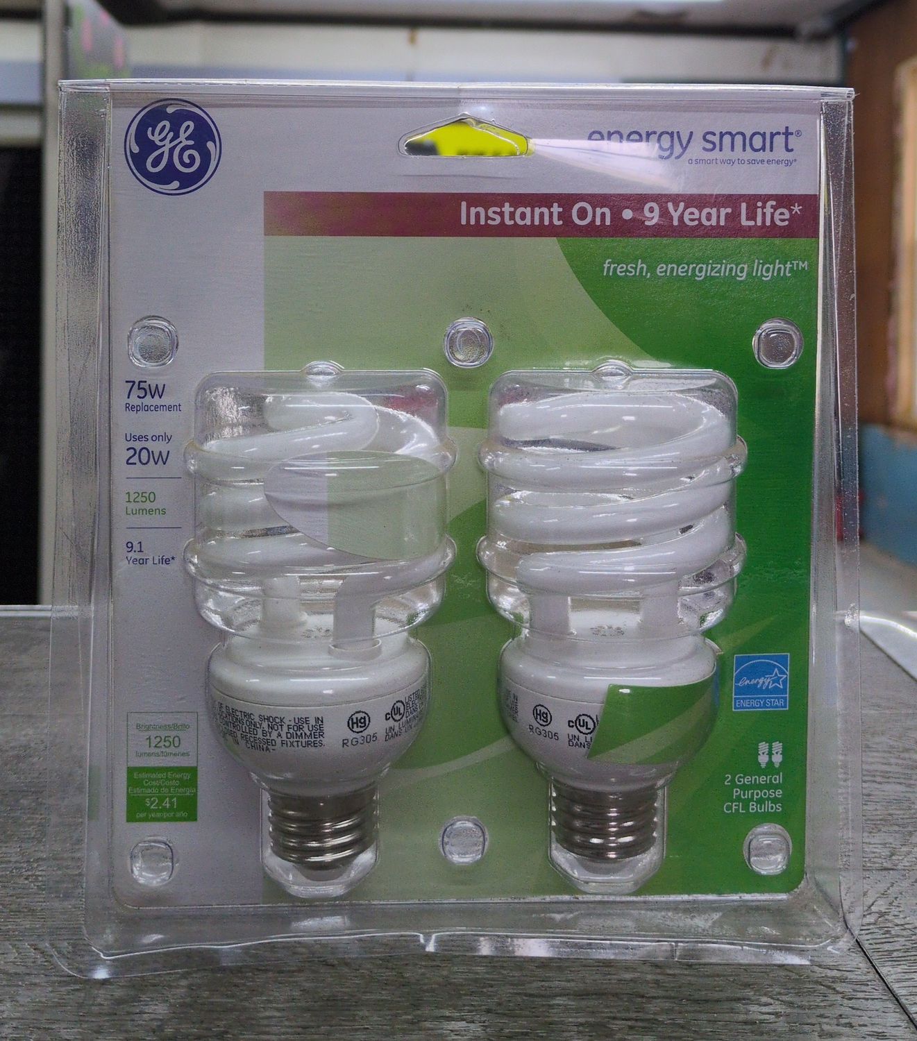 20W Instant On CFL Spiral Bulbs