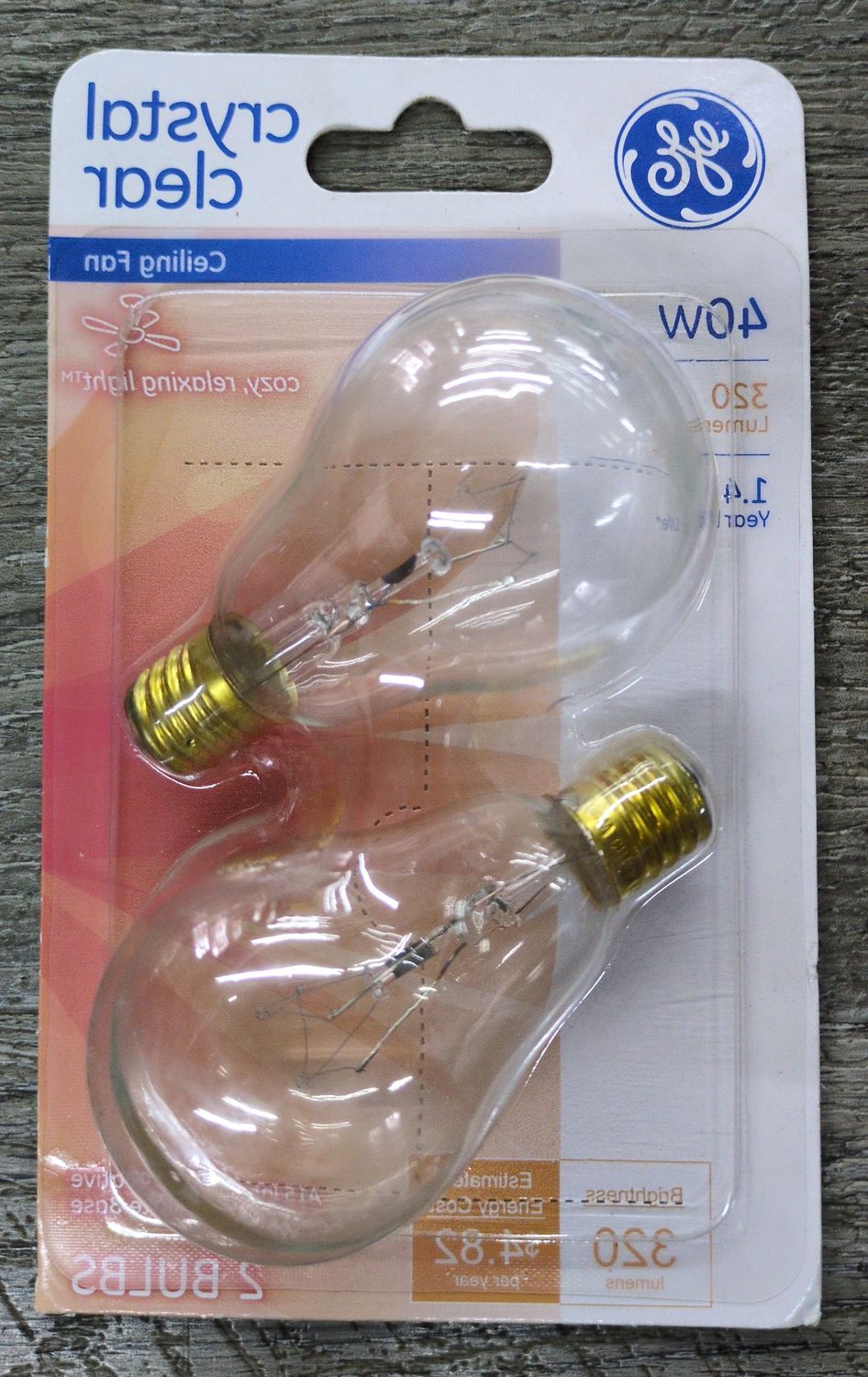 40W Crystal Clear Ceiling Fan Bulbs - Round