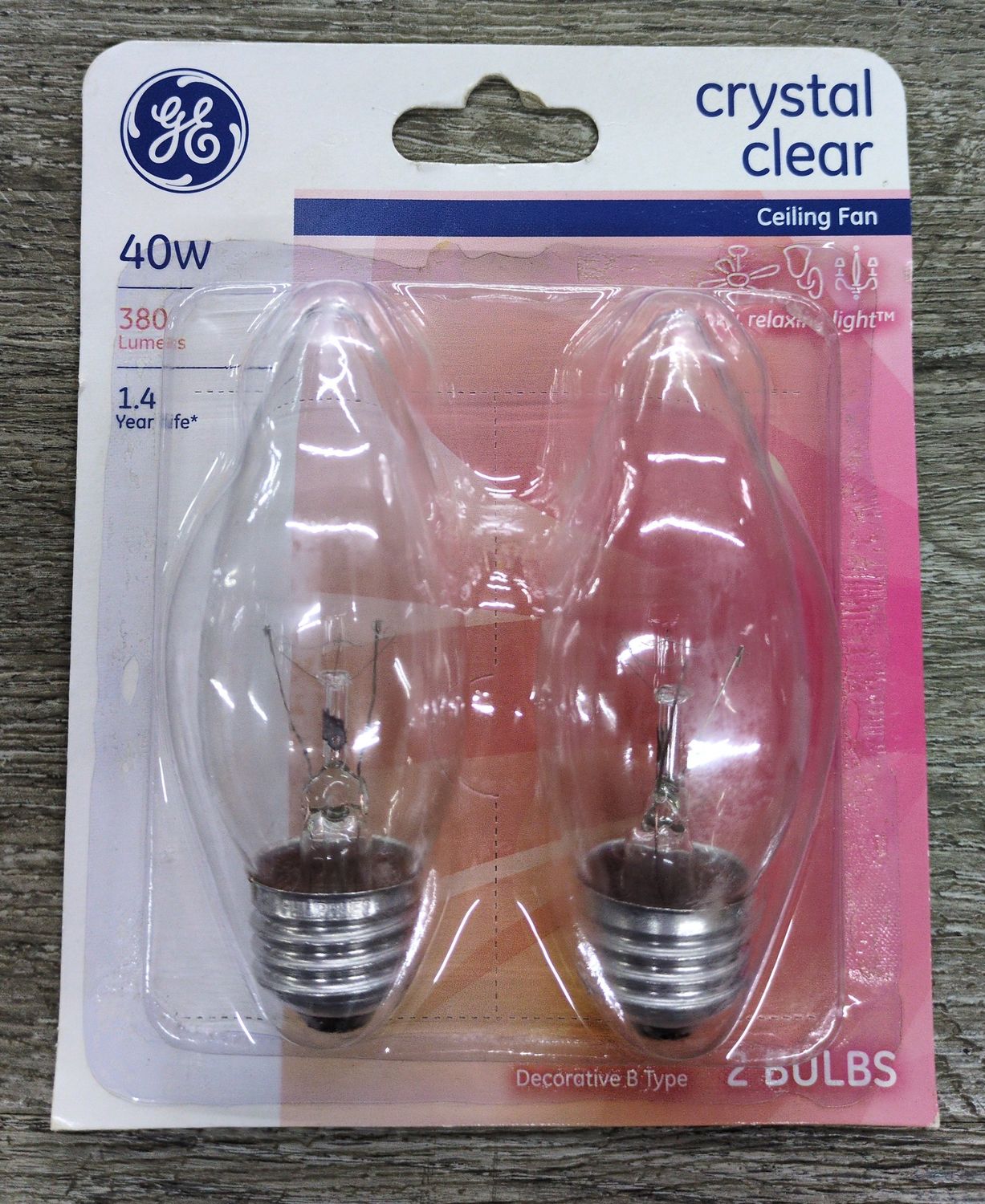 40W Crystal Clear Ceiling Fan bulbs