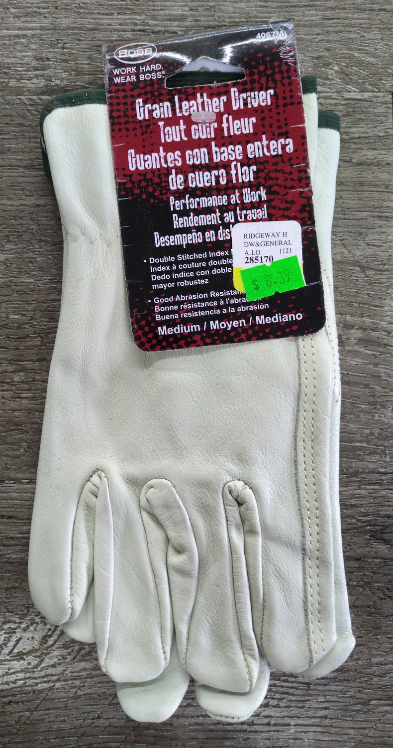 Grain Leather Driver Glove - MEDIUM