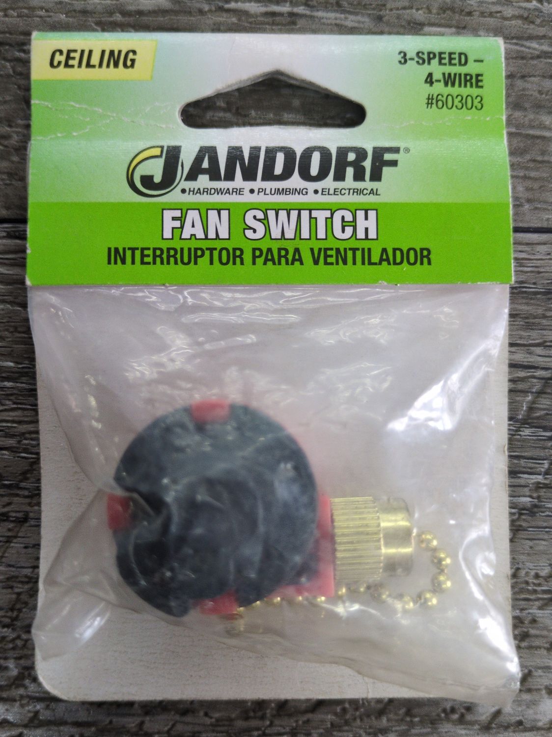 Ceiling Fan Switch, 4 Wires, 3-speeds