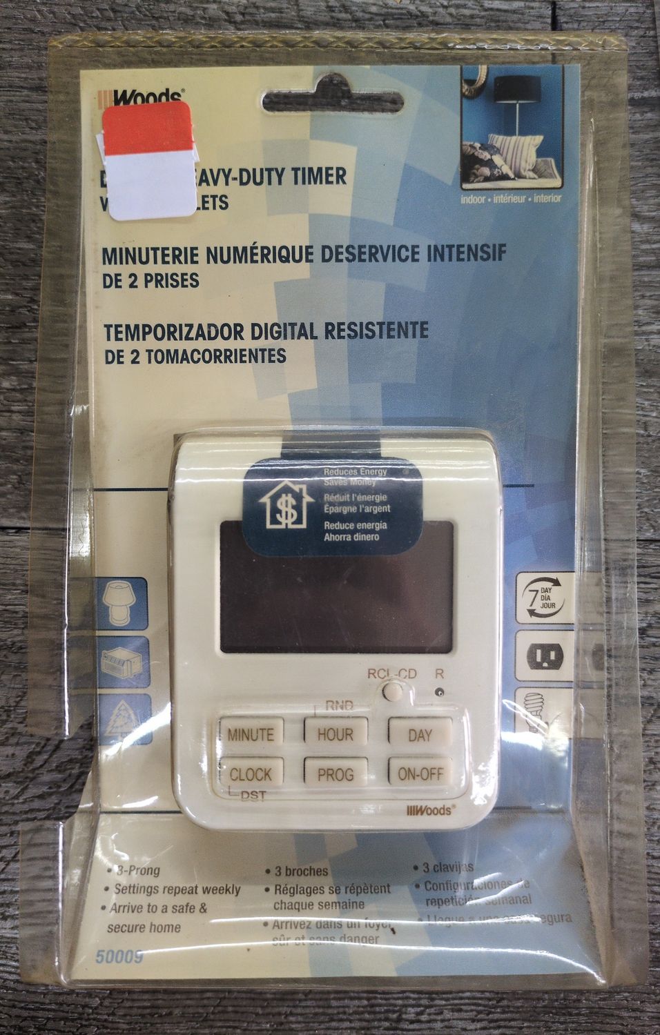 7-Day Indoor Heavy Duty Digital Timer - Dual Outlets - Energy-Saving Digital Timer - LED Compatible - Easy-to-Use Electrical Devices Timer - White