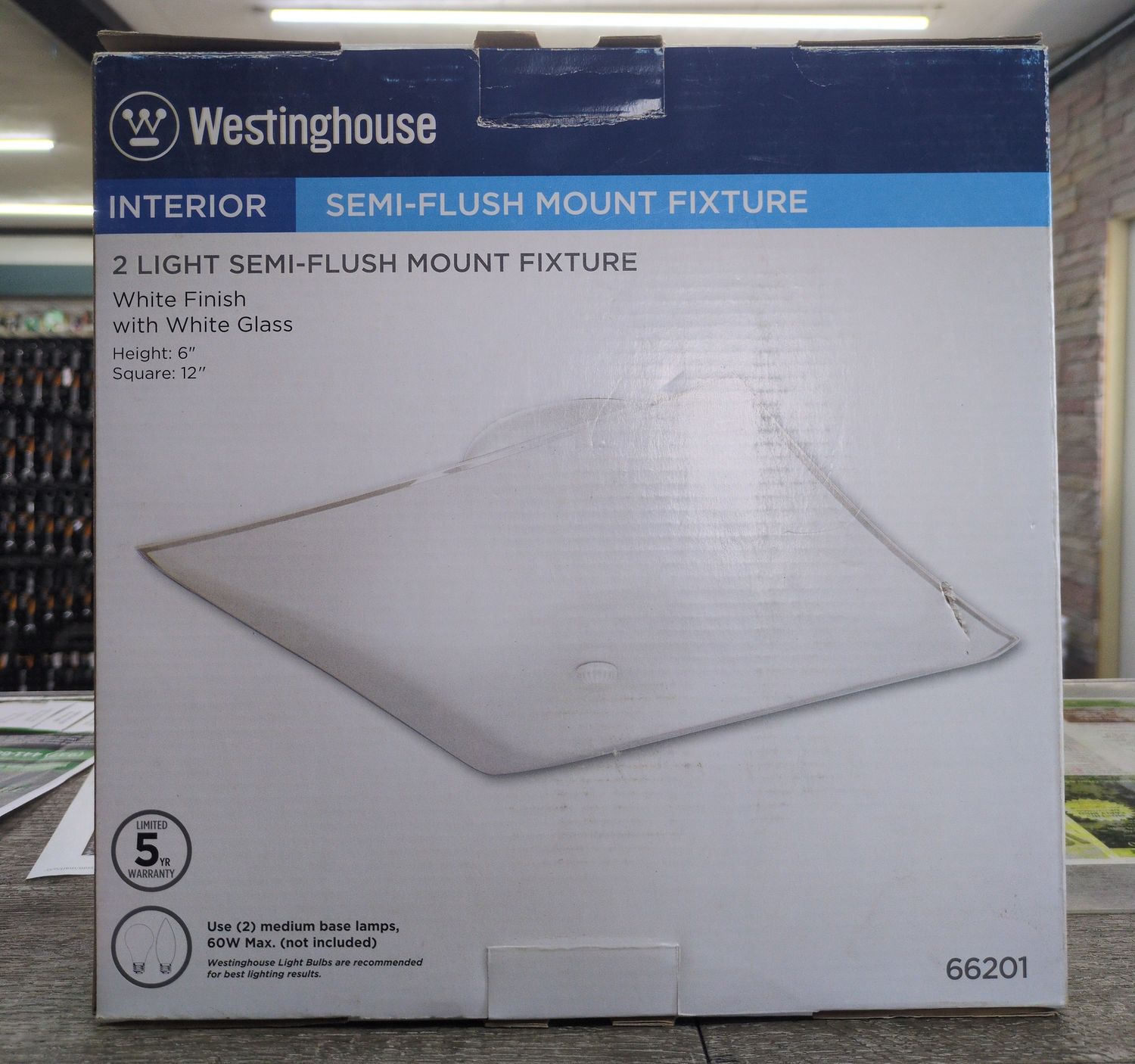 Westinghouse 66201 Semi-Flush Mount Square Ceiling Fixture