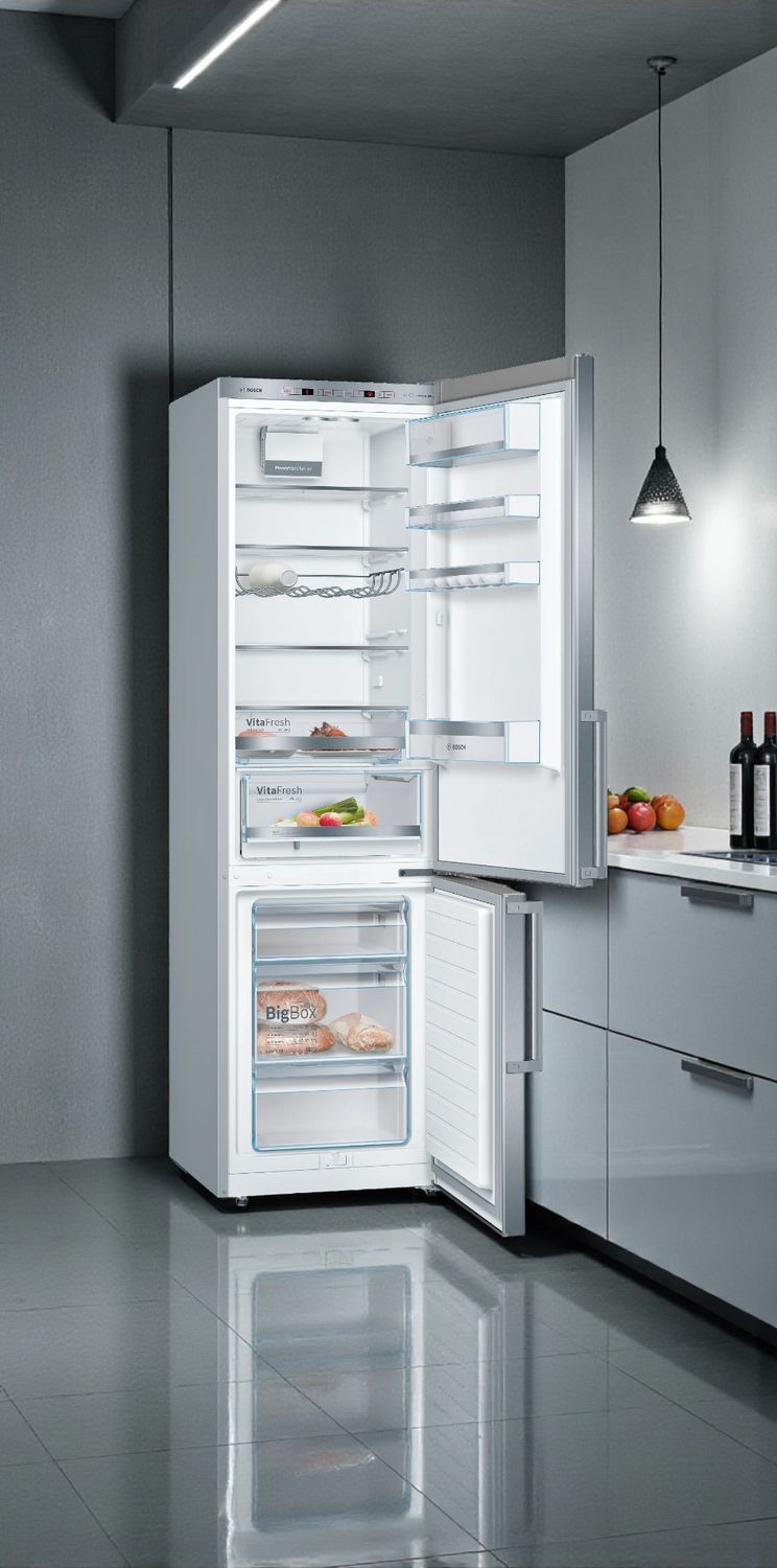 Bosch KGE398IBP Kühlschrank 94 L Gefrierfach, 249 L Kühlfach, Energieeffizienzklasse B, 119 kWh/Jahr, Geräuschpegel 38 dB