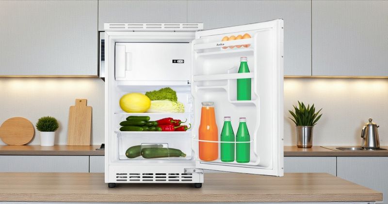 Amica Kühlschrank UKSD 361 950, Energieeffizienzklasse E, 146 kWh/Jahr, Gefrierfach 14 L, Kühlfach 68 L, Geräuschpegel 39 dB