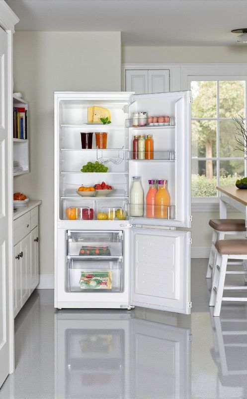 Amica EKGC 16155 Kühlschrank mit Gefrierfach, Energieeffizienzklasse F, 242 kWh/Jahr, 50 L Gefrierfach, 162 L Kühlraum, Geräuschpegel 39 dB