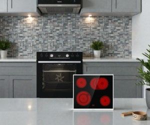 GORENJE BLACKSET4 (BCX6737E05BG+ECD634X) 738927, Einbauherdset (HiLight-Kochfeld, A, 77 l)