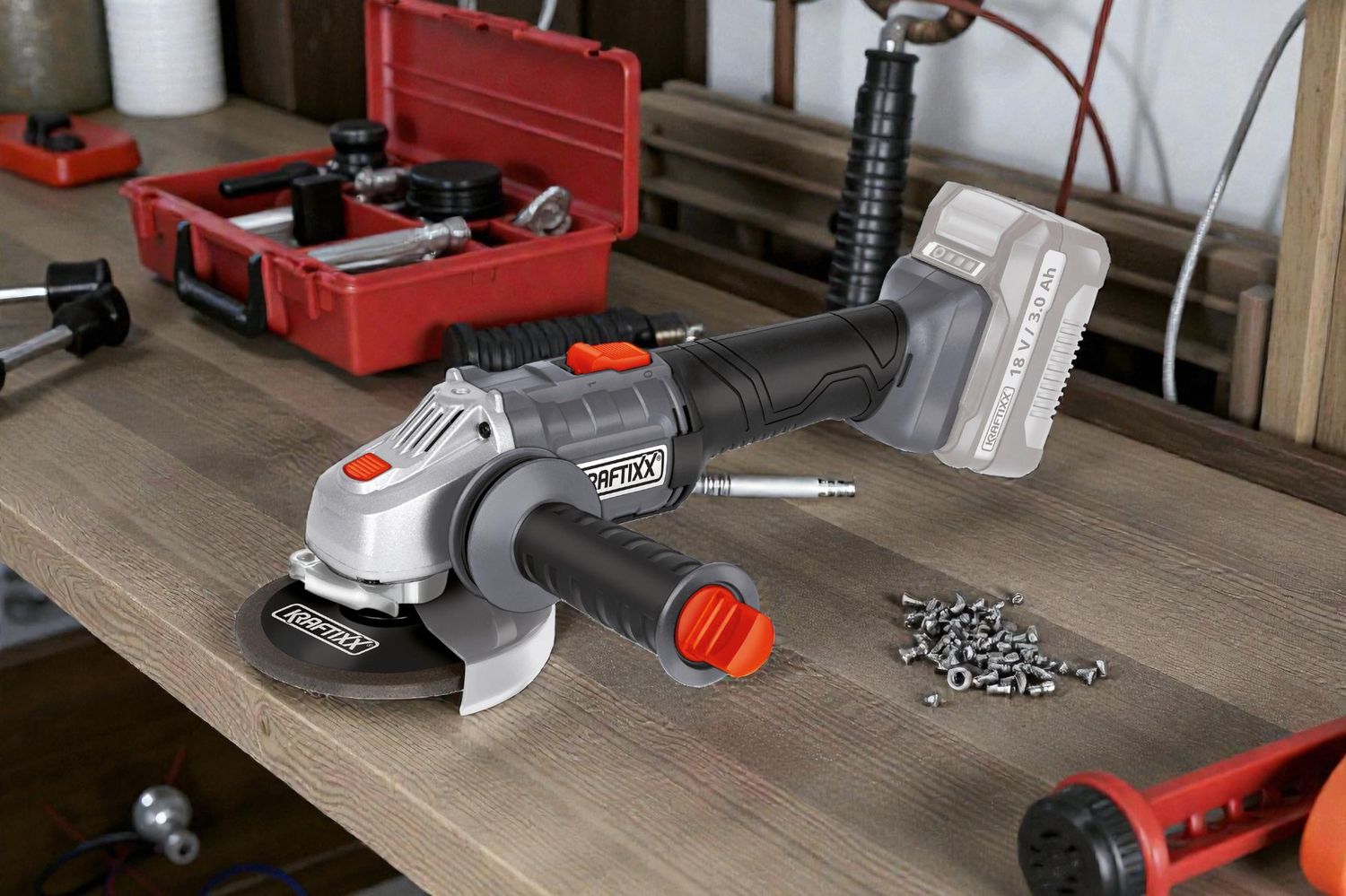 Kraftixx by Einhell PXC Akku-Winkelschleifer KX-WS 18 Li | Solo